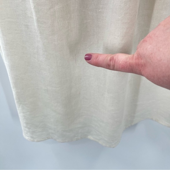 J for Justify Linen Cream Smocked Cami Midi Dress Size Medium - Picture 6 of 12